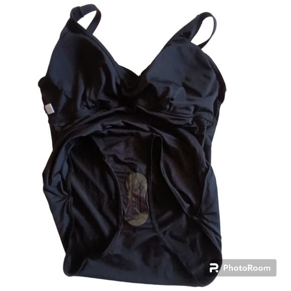 B2prity One Piece Swimsuits Tummy Control Front Cross Slimming V-Neck Si… - Picture 5 of 11